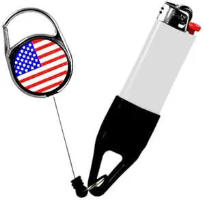 Lighter Leash Retractable Lighter Holder - American Flag- Standard Size(1)