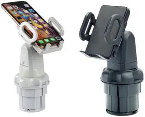 Cup Call Car Phone Mount - Adjustable Cup Holder  2 Pack (Black & Gray)