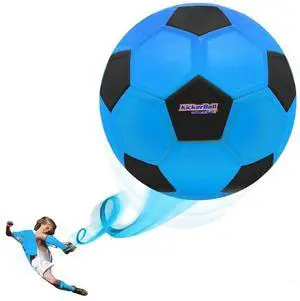 KickerBall by Swerve Sports  Curve & Trick Soccer Ball with Air Pump  Electric Blue