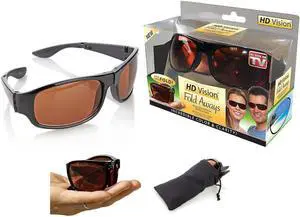 HD Vision Fold Aways Sunglasses Deluxe- Single (Black)