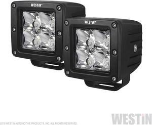 Westin 3.2 in. x 3 in. 5W Cree Flood beam HyperQ LED Auxiliary Light Blk 09-12200B-PR