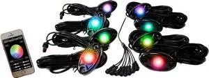 RSLD8KITCS - ColorSMART 8-Pod LED Rock Light Kit (RGB Multi-Color w/ Black Housings)