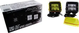 RSSS3X3PR - Street Series 3x3in 16W 4-LED Cube Spot Lights w/ Amber Cover (Pair)