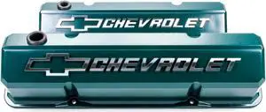 Proform 141-933 Slant Edge Valve Cover for Small Block Chevy, Green