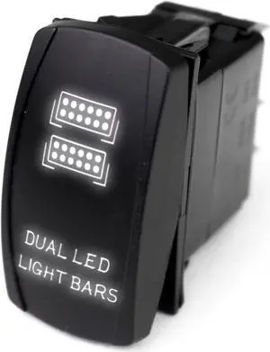 RSLJ35W - LED Rocker Switch w/ White LED Radiance (Dual LED Light Bar)
