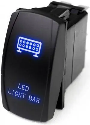 RSLJ10B - LED Rocker Switch w/ Blue LED Radiance (LED Light Bar)