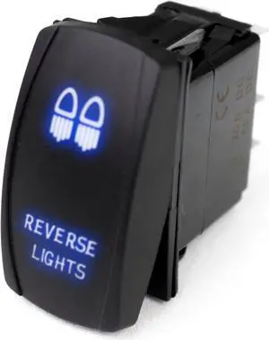 RSLJ13B - LED Rocker Switch w/ Blue LED Radiance (Reverse Lights)