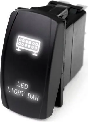 RSLJ10W - LED Rocker Switch w/ White LED Radiance (LED Light Bar)