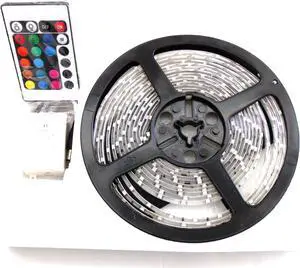 RS-16FT-5050-RGB - 16ft (5M) 20-Color RGB Multi-Color 5050 LED Tape Strip Reel Lighting w/ Remote