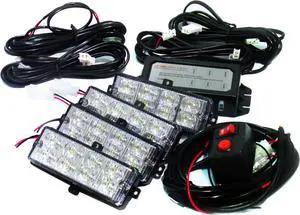 RS-281-4LED-W - (4) LED Grille Strobe Light Kit (White)