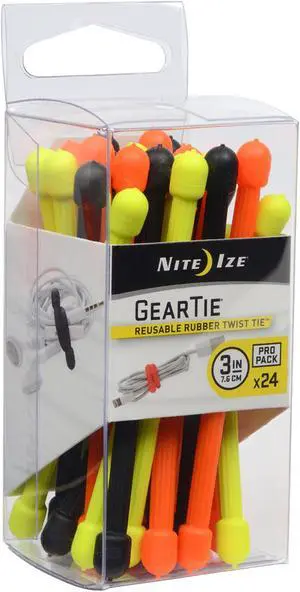 Nite Ize Gear Tie ProPack 3" Assorted 24 Pack GTPP3-A1-R8