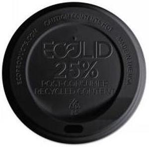 EcoLid 25% Recy Content Hot Cup Lid, Black, F/10-20oz
