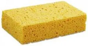 Medium Cellulose Sponge, 3 2/3 x 6 2/25 in, 1 11/20" Thick, Yellow