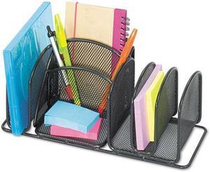 Safco Deluxe Desktop Organizer 12.6" Height x 4.3" Width x 4.3" Depth - Steel - Black