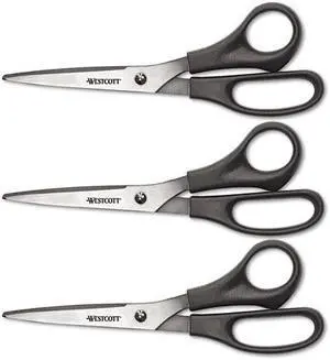 Westcott Value Line Stainless Steel Shears 8" Long 3/Pack 13402