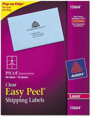 Easy Peel Mailing Labels For Laser Printers, 3-1/2 X 4, Clear, 60/Pack