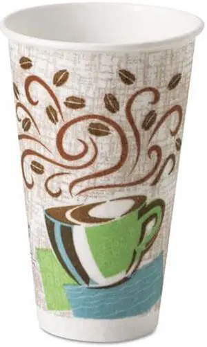 Dixie 5356DXPK PerfecTouch WiseSize Hot Cup, 16 oz. - 25 / Pack – Paper