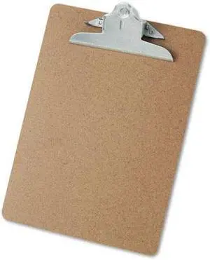 Hardboard Clipboard, 1-1/4" Capacity, Holds 8-1/2 x 11, Brown