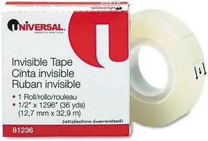 Invisible Tape, 1/2" x 1296", 1" Core, Clear