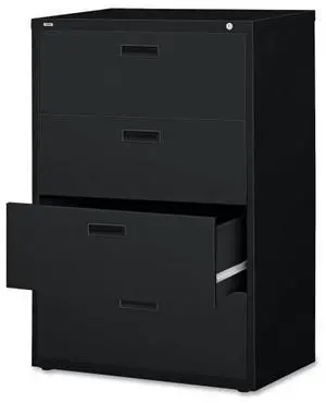 Lorell Lateral File 4-Drawer 30"x18-5/8"x52-1/2" Black 60560