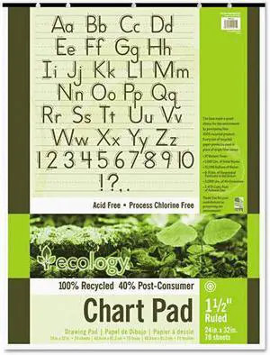 S.A.V.E Recycled Chart Pads, 1-1/2In Ruled, 24 X 32, White, 70 Sheets