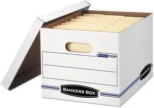 Stor/File Storage Box, Letter/Legal, Lift-Off Lid, White/Blue, 4/Carto