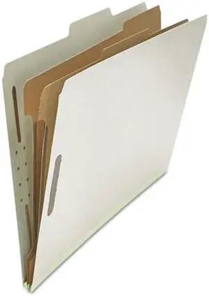Pressboard Classification Folder, Legal, Six-Section, Gray, 10/Box