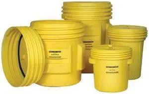 EAGLE MFG 1650 20 gal Open Head Salvage Drum, Polyethylene, Unlined, Yellow