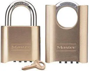 Master Lock Combination Padlock,1 1/2in,Rectgle,Gold  176