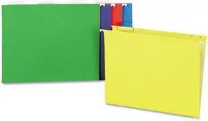 Hanging File Folders, 1/5 Tab, 11 Point, Letter, Assorted Colors, 25/B