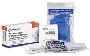 First Aid Only CPR Mask with Gloves and Wipes 2 Gloves 2 Wipes 21008