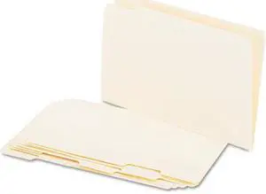 File Folders, 1/5 Cut Assorted, One-Ply Top Tab, Legal, Manila, 100/Bo
