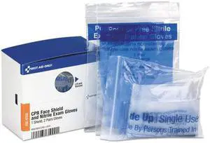 First Aid Only FAE6100 Refill For Smartcompliance General Business Cabinet, (1) Cpr Mask; (4) Gloves