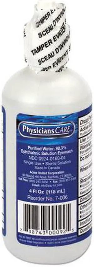 First Aid Only Refill for SmartCompliance General Business Cabinet 4 oz Eyewash Bottle FAE7016