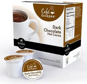 Cafe Escapes Dark Chocolate Hot Cocoa K-Cups for Keurig Brewers (Pack of 96) Cafe Escapes Dark Chocolate Hot Cocoa K-Cups for Keurig Brewers (Pack of 96)