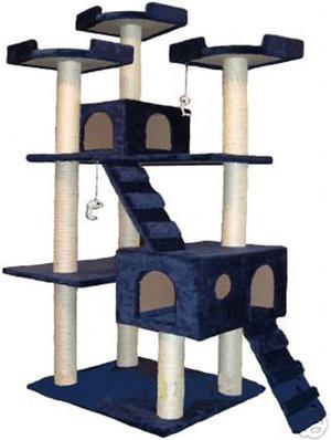 Cat Tree Collosal Deluxe Blue Condo House Scratcher 72-inch Furniture