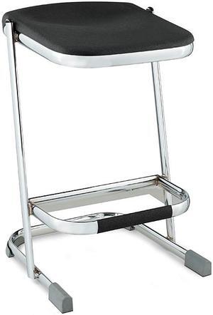 NPS 6624 Series Elephant Z-Stool - Backless - Supports Up to 500 lb - 24" Seat Height - Black Seat, Chrome Frame