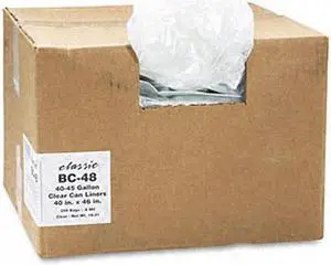 Webster - WEBBC48 - Clear Low-Density Can Liners, 40-45gal, .63 Mil, 40 x 46, Clear, 250/Carton