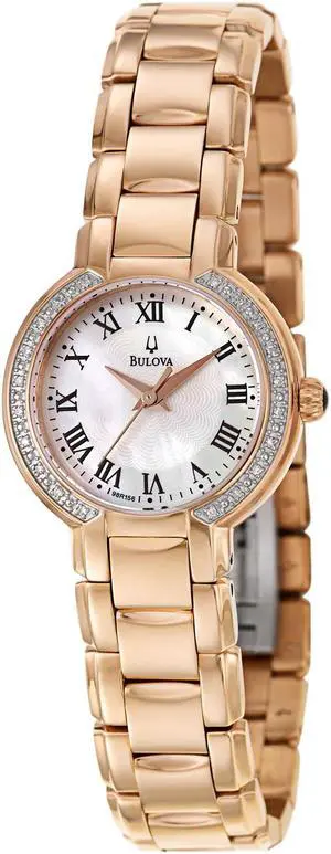 Bulova Women's 98R156 'Fairlawn' Rose Gold-Plated Stainless Steel Quartz Watch