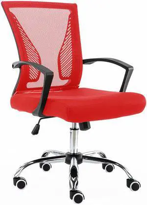 Modern Home Zuna Mid-Back Office Chair - Black/Red