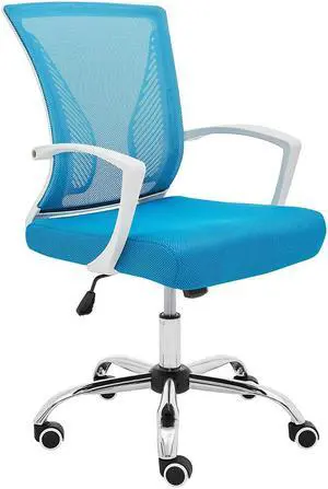 Modern Home Zuna Mid-Back Office Chair - White/Aqua