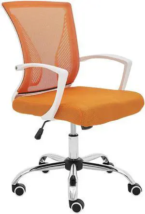 Modern Home Zuna Mid-Back Office Chair - White/Orange