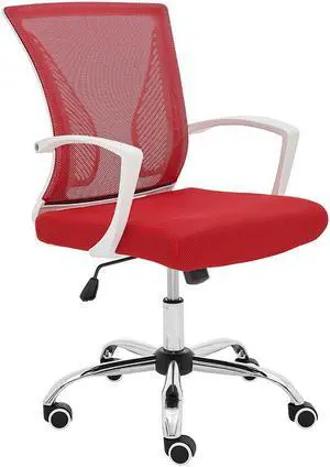 Modern Home Zuna Mid-Back Office Chair - White/Red