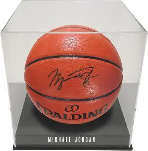 OnDisplay Deluxe Personalized UV-Protected Basketball/Soccer Ball Display Case - Black Base