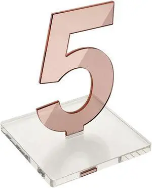 OnDisplay Luxe Laser Cut Mirrored Acrylic Wedding/Party/Event Table Numbers (Rose Gold, 1-10)