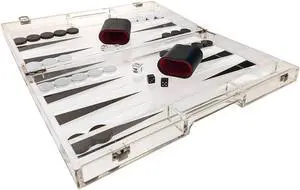 OnDisplay Luxe Acrylic Backgammon Set (Black/White)