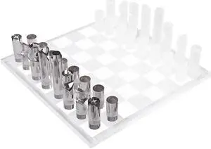 OnDisplay 3D Luxe Acrylic Smoke & Frost Luxury Laser-Cut Chess Set
