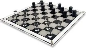 OnDisplay 3D Luxe Acrylic Checkers Set, Clear