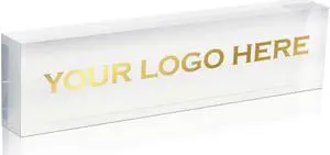 OnDisplay Custom Ultra Acrylic Desk Block - Decorative Desktop Name Sign