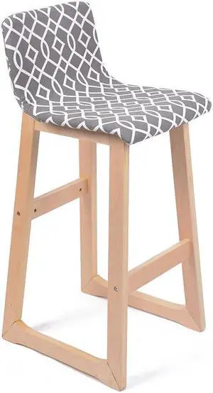 Chelsea Contemporary Wood/Fabric Barstool - Moroccan Interlaced